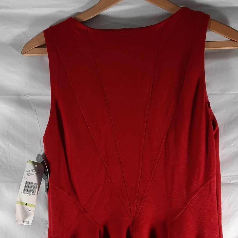 NWT NINE WEST Red slvless dress SZ 4 - Picture 8 of 12